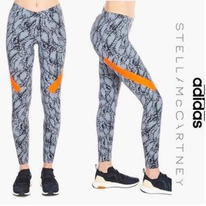 Adidas x Stella Mccaetney Alphaskin Legging Grey black orange snake print